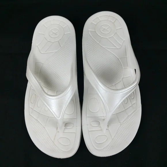 Aetrex Fiji Sandals Women Size 8 White Orthotic Arch Support Flip Flops - Picture 4 of 8